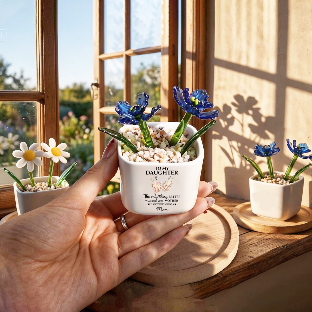 Holding Hands - Personalized Glass Everlasting Flowers