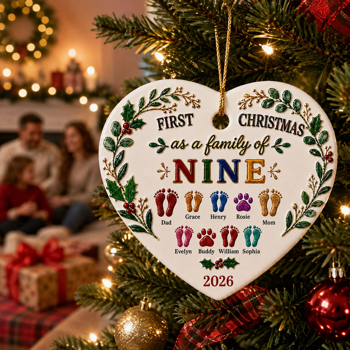 Our First Christmas 2026 - Real 3D Raised Ornament