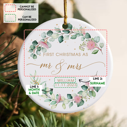 First Christmas As Mr. & Mrs.- Personalized Ornament - Christmas Gift 4_2e43f0a8-2881-419b-95ef-39c7c2c7bd8a.jpg