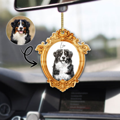 Custom Photo Pet Memorial Ornate Frame Gift For Pet Lovers - Personalized Acrylic Car Hanger