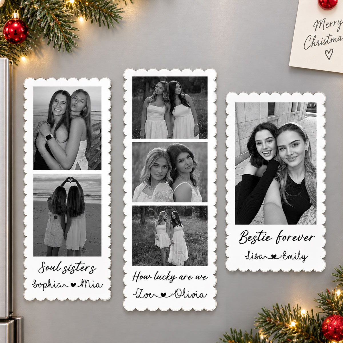 Besties Photo Acrylic Magnet - Personalized Gifts for Best Friends