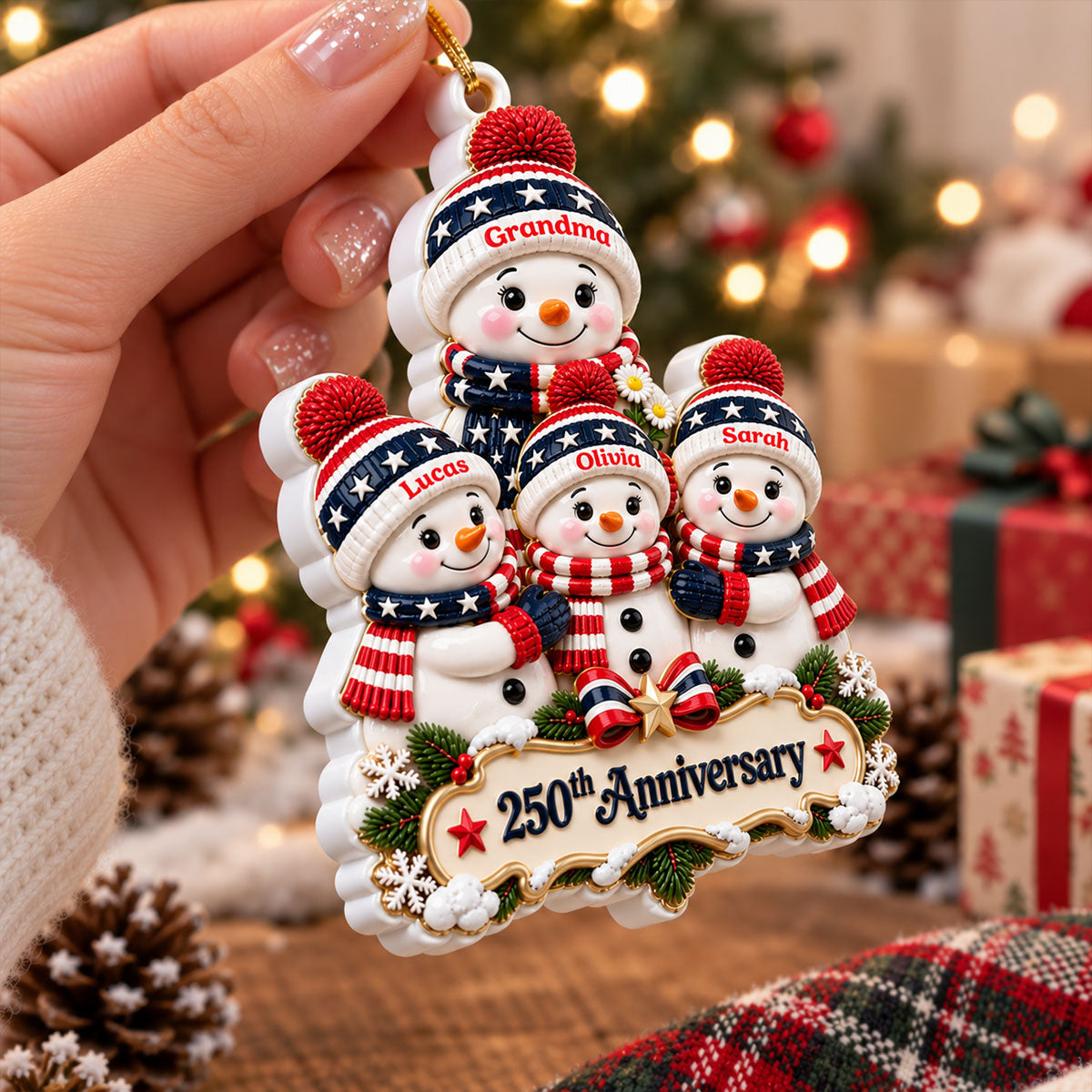 Snowman Ornament 250th Anniversary - Real 3D Raised Ornament