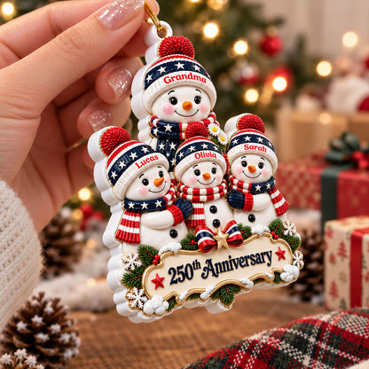 Snowman Ornament 250th Anniversary - Real 3D Raised Ornament