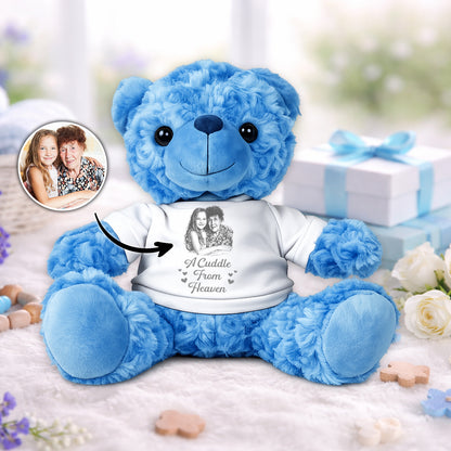 A Cuddle From Heaven - Pencil Sketch Photo Teddy Bear