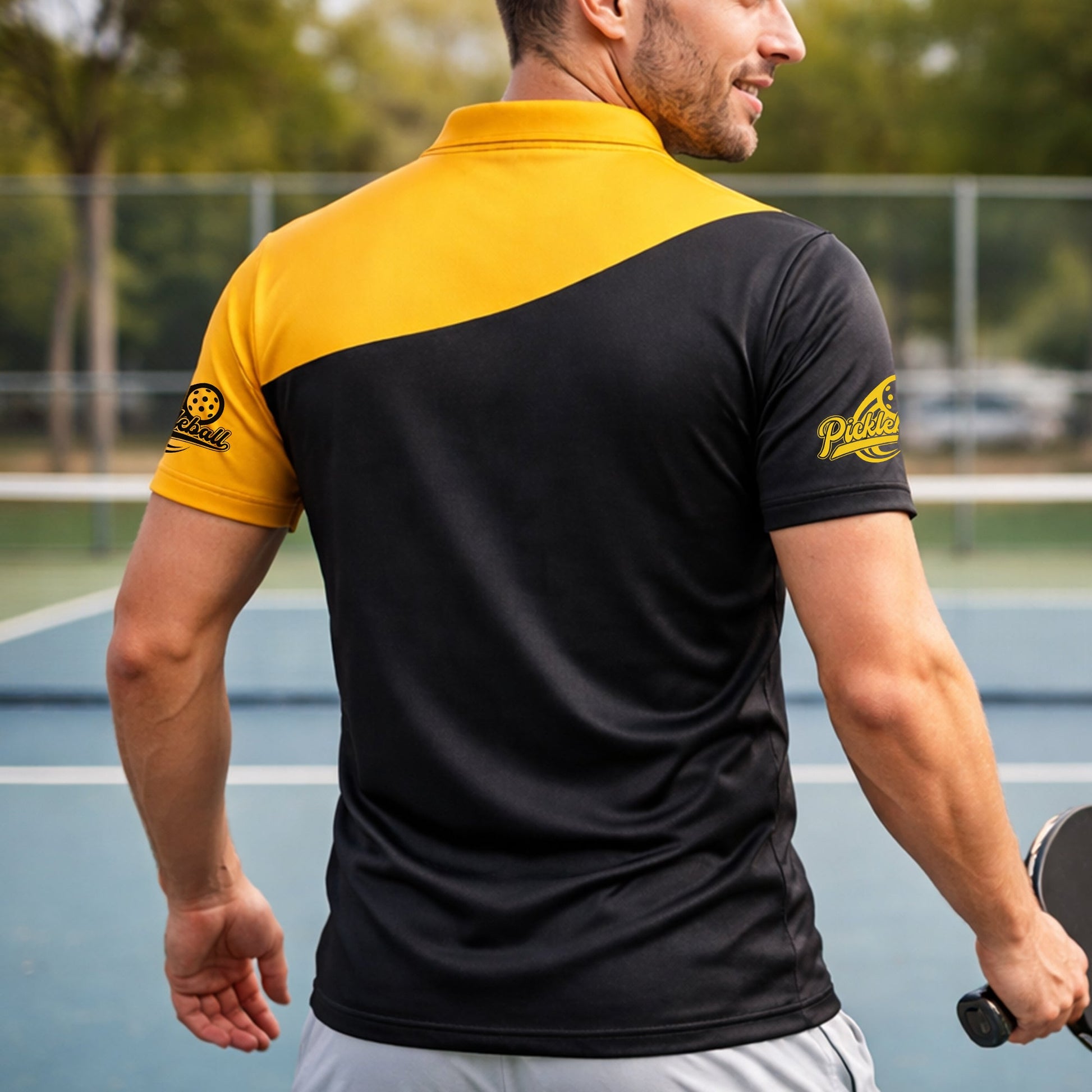 Pickleball Polo Shirt Personalized Funny Paddle vs Ball Fire Design Unisex Performance Shirt