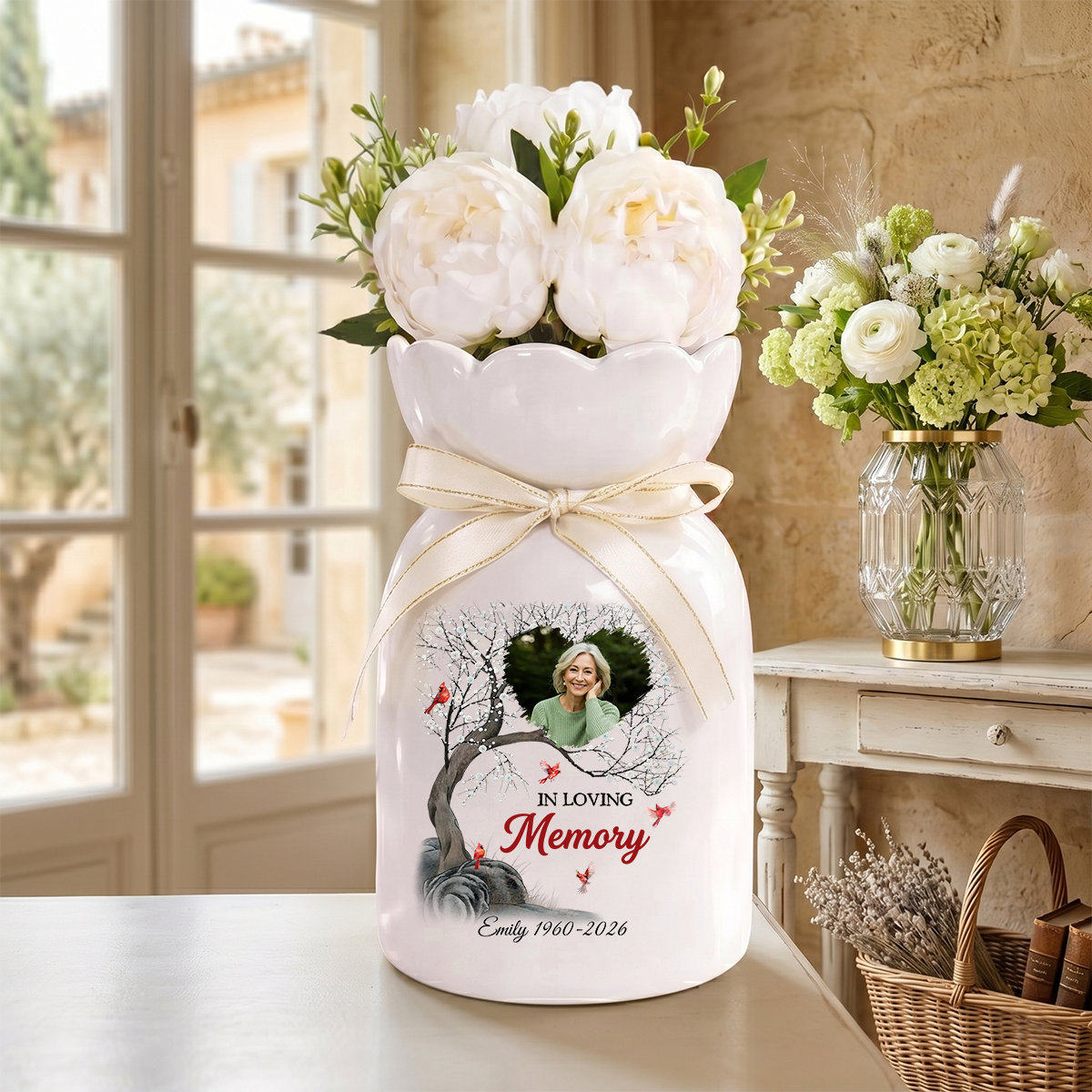 Always With You Personalized Ribbon Tie Flower Vase