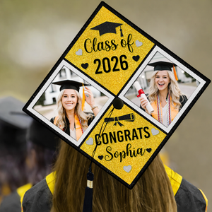 Congrats Photo Graduation Cap Topper - Decorations For Grad Cap