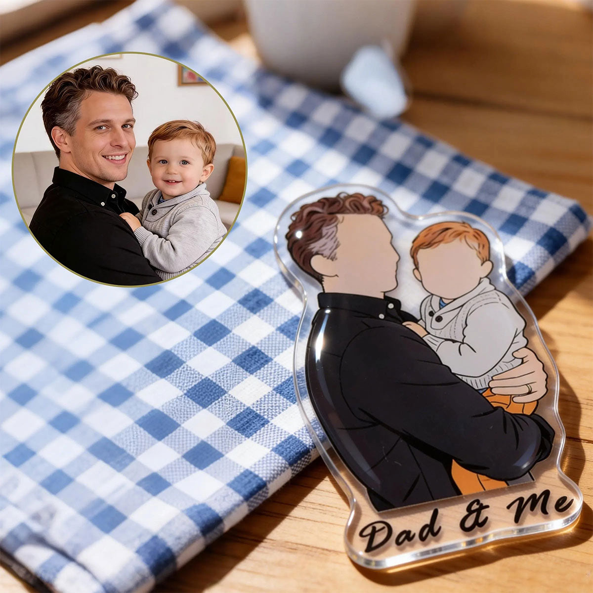 Faceless Portrait - Fridge Magnet Gift For Husband, New Dad Gift