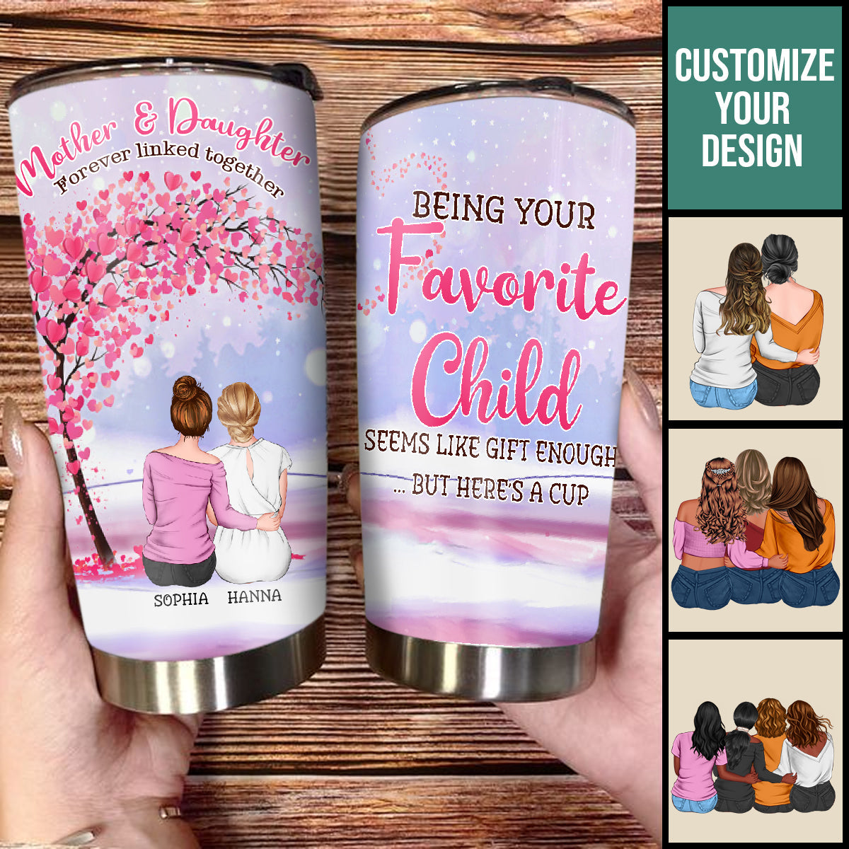 Mother And Daughters Forever Linked Together - Personalized Tumbler - Gift For Mom, Mother's Day 4_6d73cab4-4a55-40e0-b4b2-2a2c29921ea5.jpg