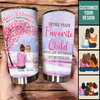Mother And Daughters Forever Linked Together - Personalized Tumbler - Gift For Mom, Mother's Day 4_6d73cab4-4a55-40e0-b4b2-2a2c29921ea5.jpg