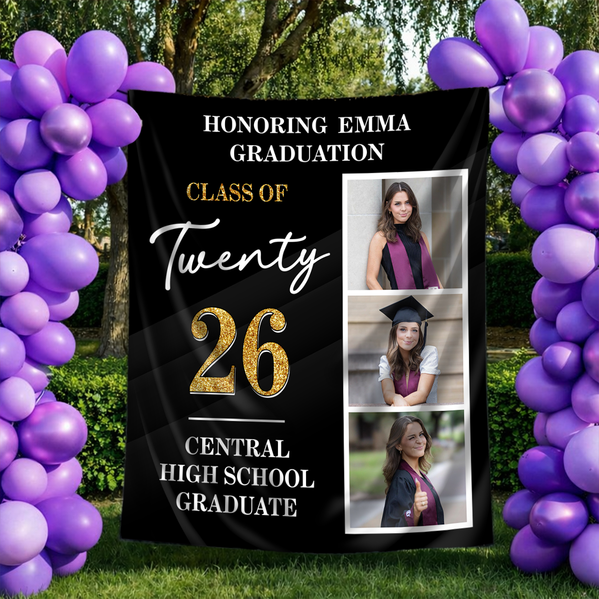 Twenty 26 Photo Personalized Graduation Backdrop