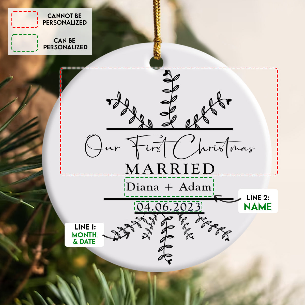 Christmas Engaged Classic Style - Personalized Ornament - Christmas Gift 4_7288ea1c-ef84-439d-8c38-9fae4e22ed41.jpg