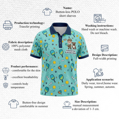 Pickleball Dad & His Best Buddy Polo Shirt for Men