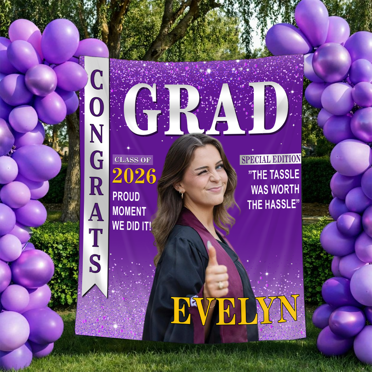 Party Backdrop - Personalized Graduation Decor