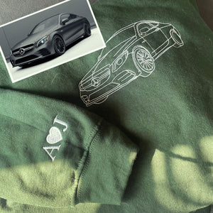 Custom Embroidered Car Sweatshirt, Personalized Car Gifts for Him