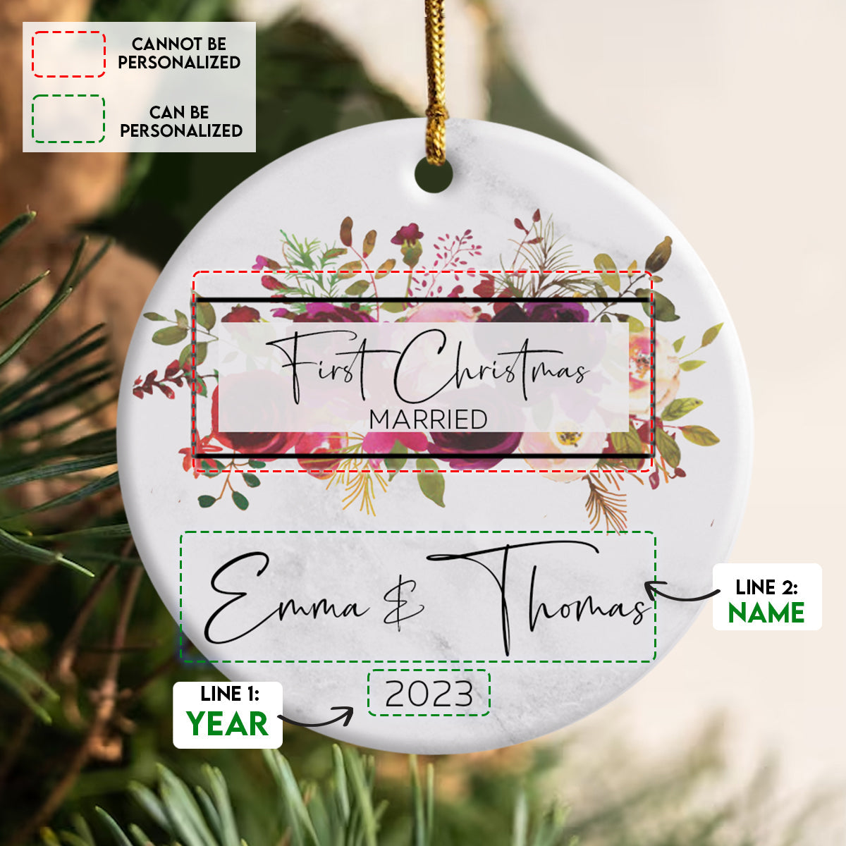 First Christmas Married Tropical Leaves - Personalized Ornament - Christmas Gift 4_77e9d65c-6c0f-417b-a7bb-02e8e89611fc.jpg
