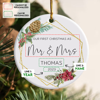Poinsettia Christmas Flower Married - Personalized Ornament - Christmas Gift 4_7b61dbff-c4b9-427a-8816-147016ea1989.jpg