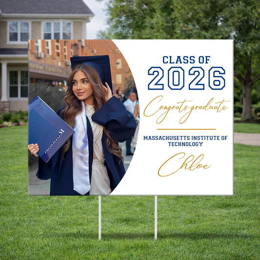 Custom Photo Graduation - Class of 2026 Lawn Sign