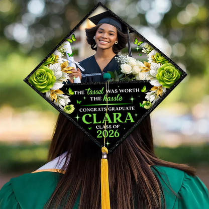 Floral Graduation Cap Topper - Decorations For Grad Cap