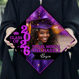 Class Of 2026 - Photo Graduation Cap Topper, Decorations For Grad Cap