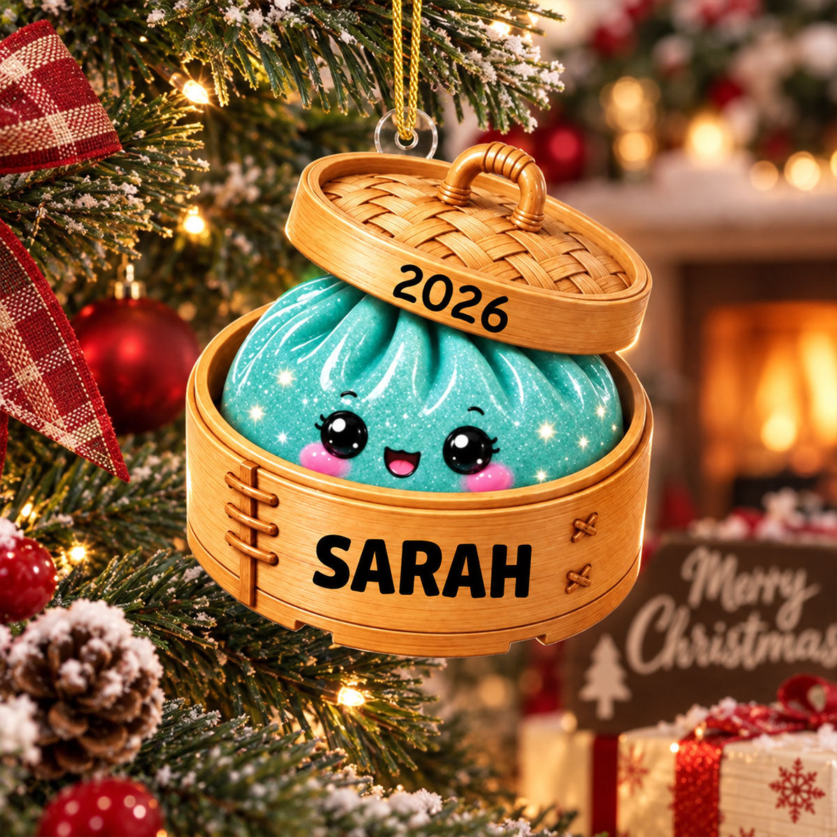 Cute Dumpling Acrylic Ornament - Personalized Ornaments for Kids