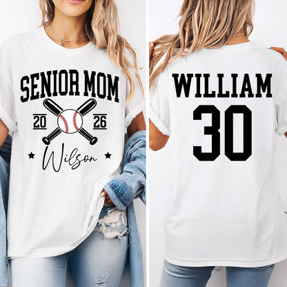 Baseball Senior Mom - Personalized T-Shirt