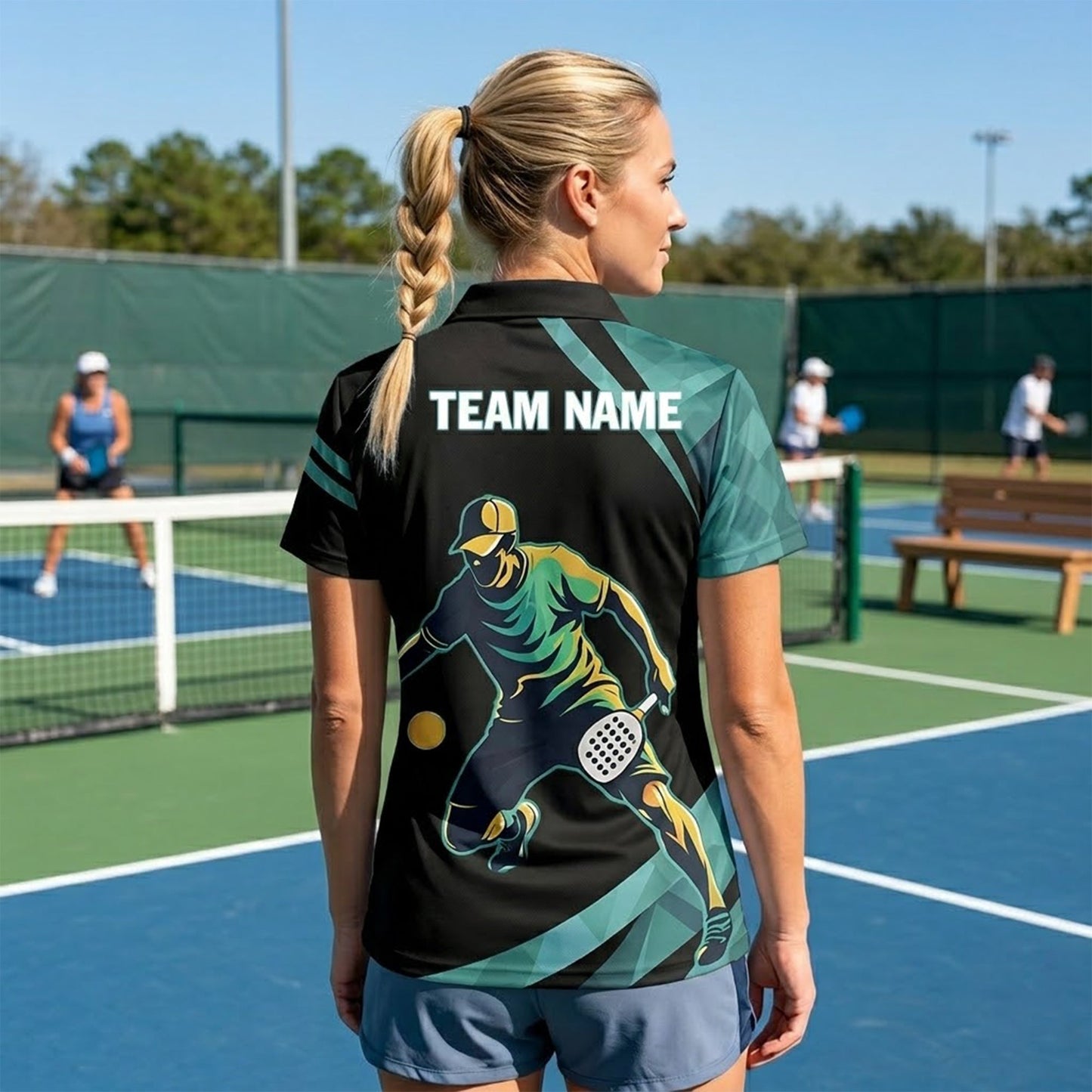 Pickleball Polo Shirt Custom Name Team Name