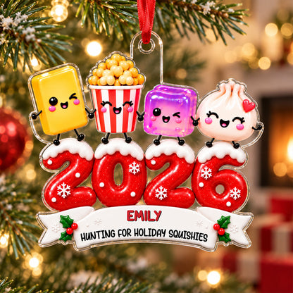 The Year I Did A Lot Of Squishy Hunting 2D Flat - Personalized Acrylic Ornament - Squishy Lover Christmas Keepsake 2026