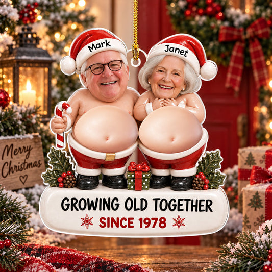 Growing Old Together - Personalized Couple Squishy Acrylic Ornament