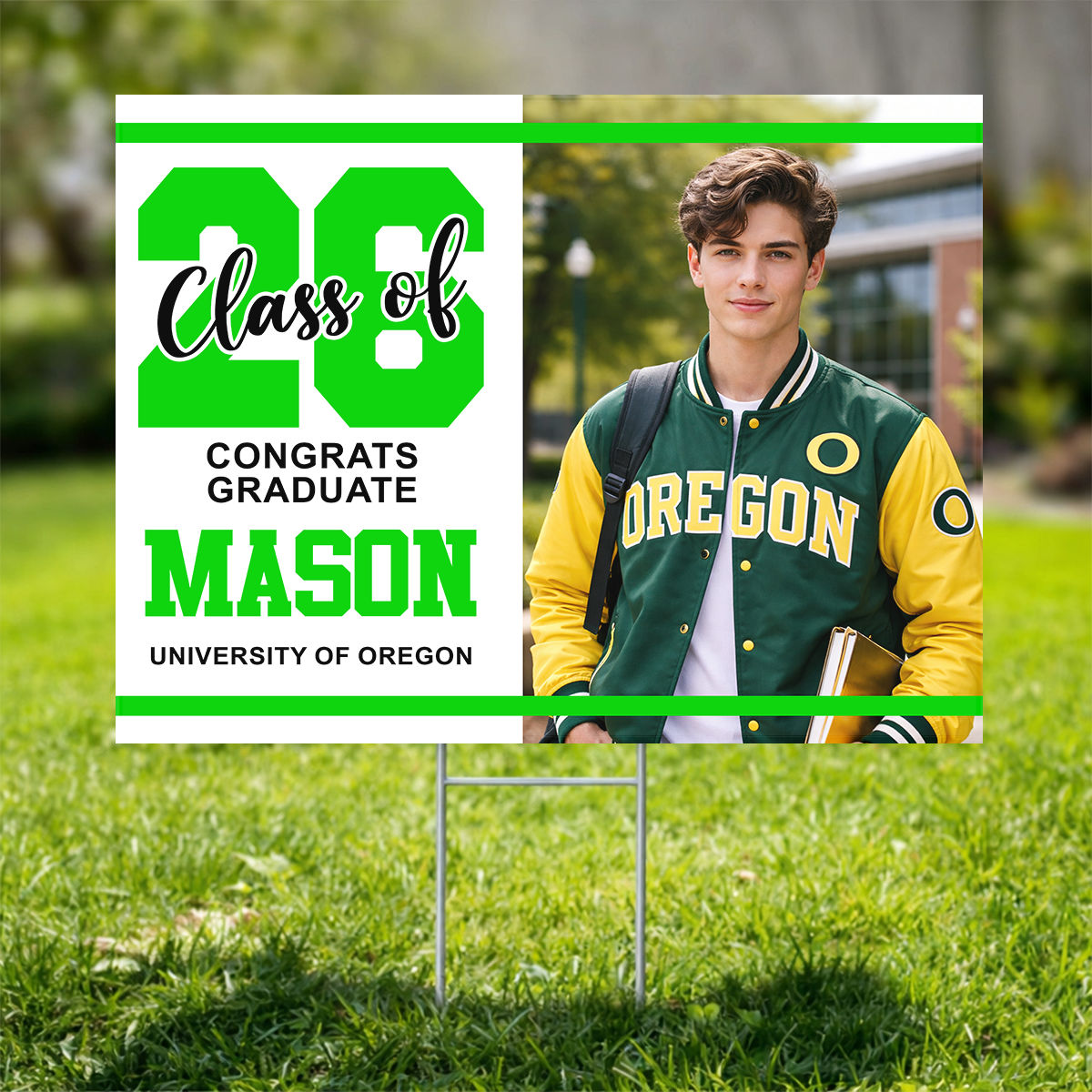 Class of 2026 Congrats Graduation Yard Sign - Personalized Graduation Lawn Sign With Stake