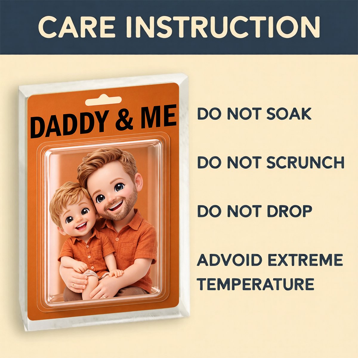 Custom Dad & Child Cartoon Figure Daddy & Me Acrylic Block