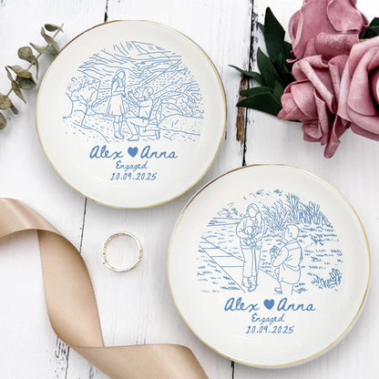 Personalized Couple Portrait Ring Dish, Engagement Gift, Wedding Gift For Bride, Handmade Custom Photo Ring Dish, Custom Photo Jewelry Tray 4_c3f44b1c-e997-45b7-917b-342592fa9144.jpg