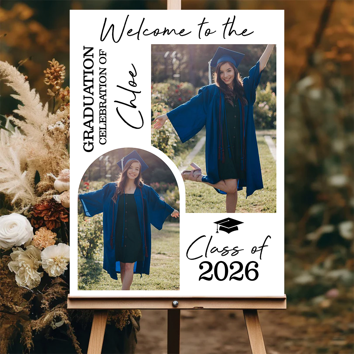 Custom Photo Class Of 2026 Basic - Graduation Welcome Sign Custom Photo Party Sign