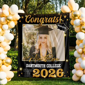 Class Of 2026 Custom Graduation Party Backdrop - Personalized Graduation Backdrop