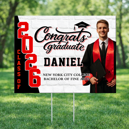 Modern Graduation Yard Sign - Class of 2026 Lawn Sign