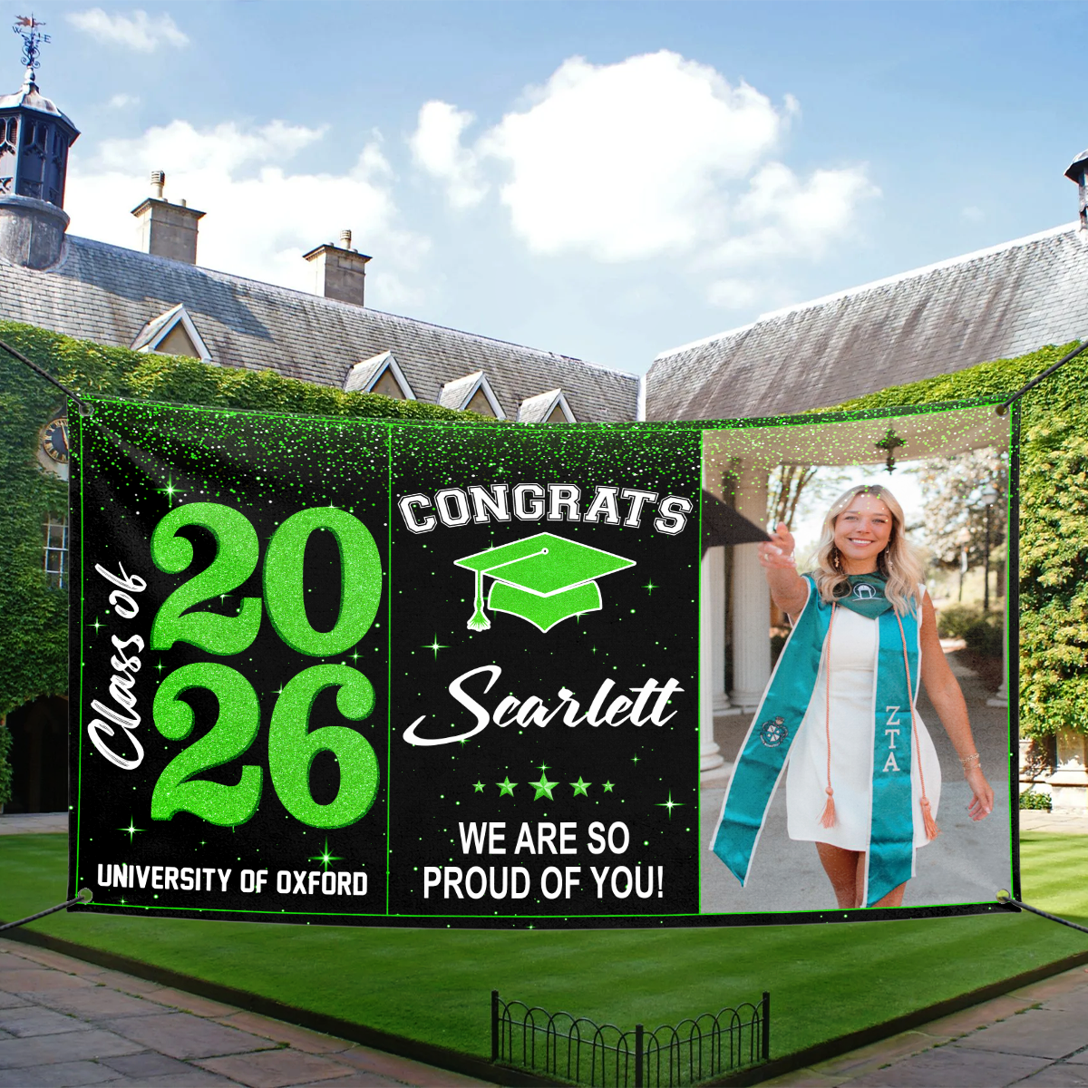 Personalized Graduation Banner Party Decorations - Class of 2026 Custom Banner