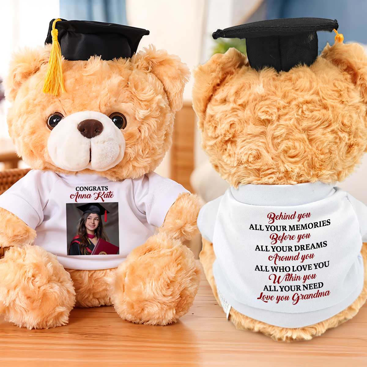 Graduate Bear - Teddy Bear With Personalized Shirt