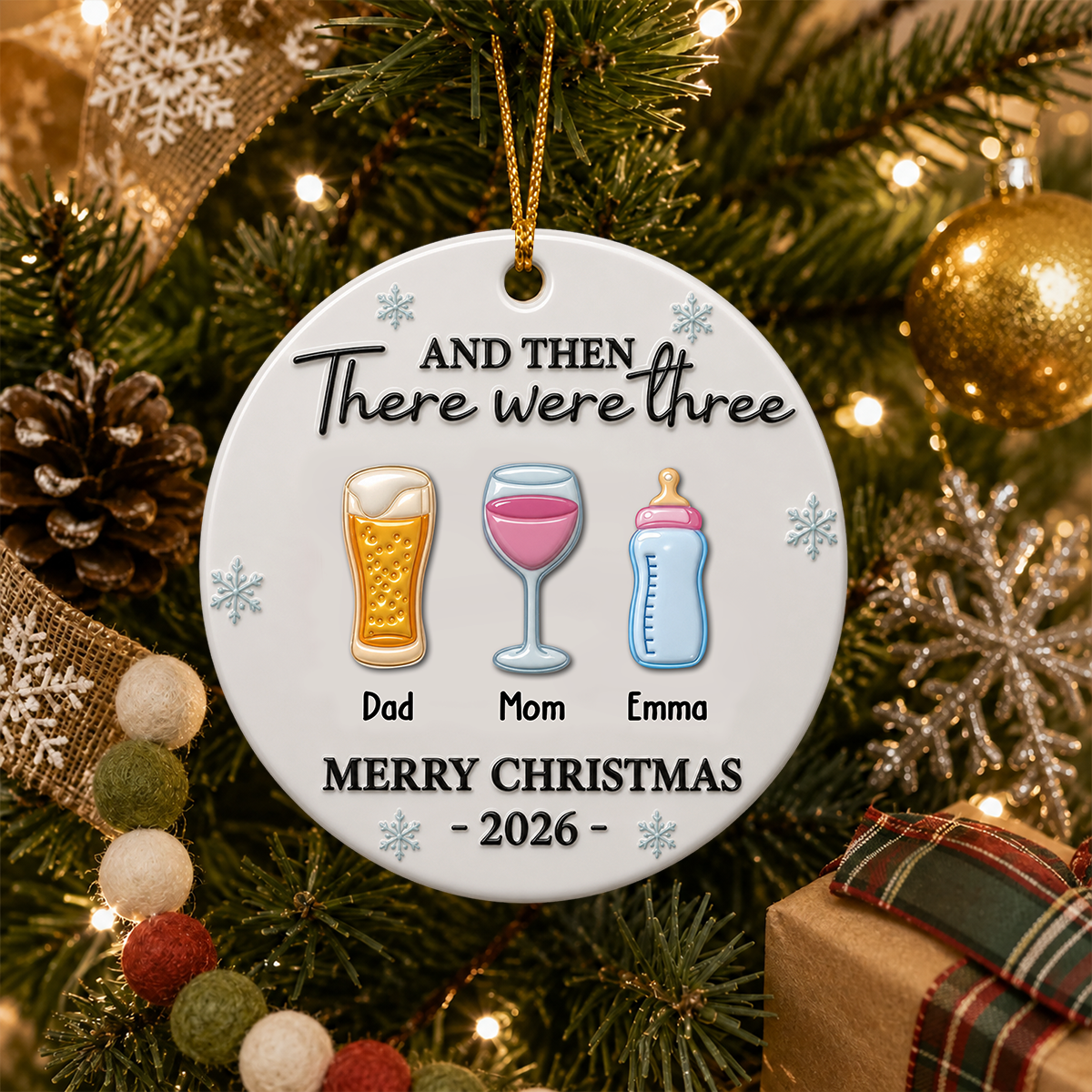There Were Four - Real 3D Raised Ornament