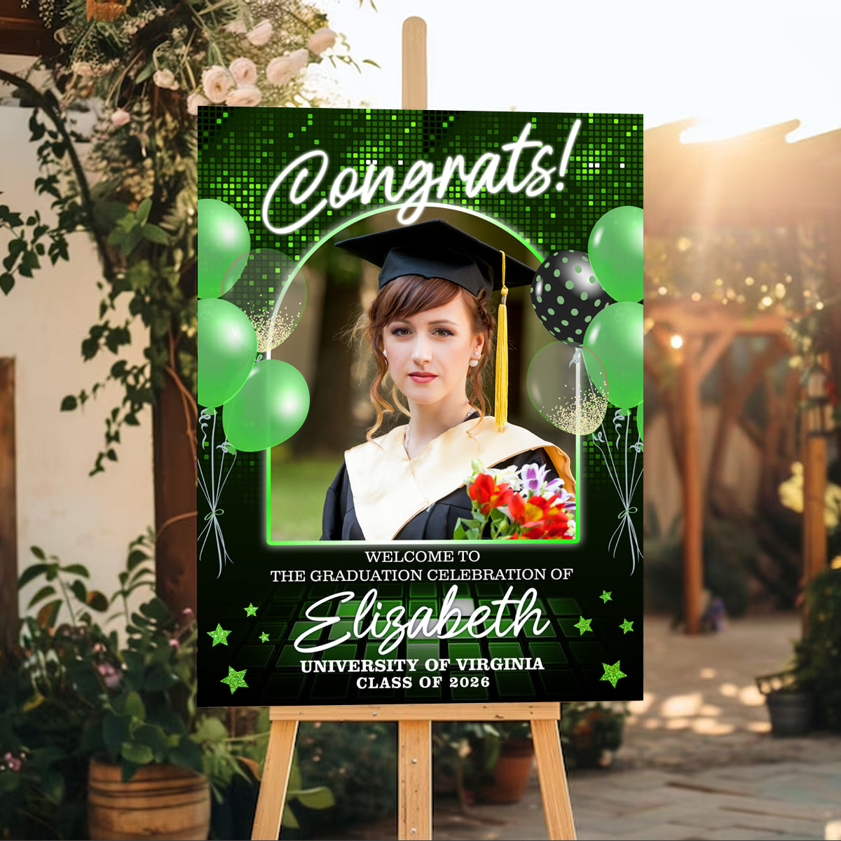 Class Of 2026 Graduation Disco - Personalized Welcome Sign
