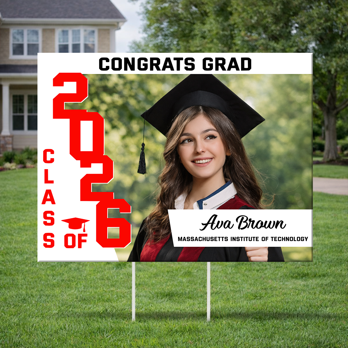 Congratulation Yard Sign - Class of 2026 Lawn Sign