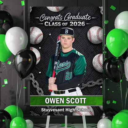 Class Of 2026 Baseball Team - Graduation Party Decor - Personalized Welcome Sign