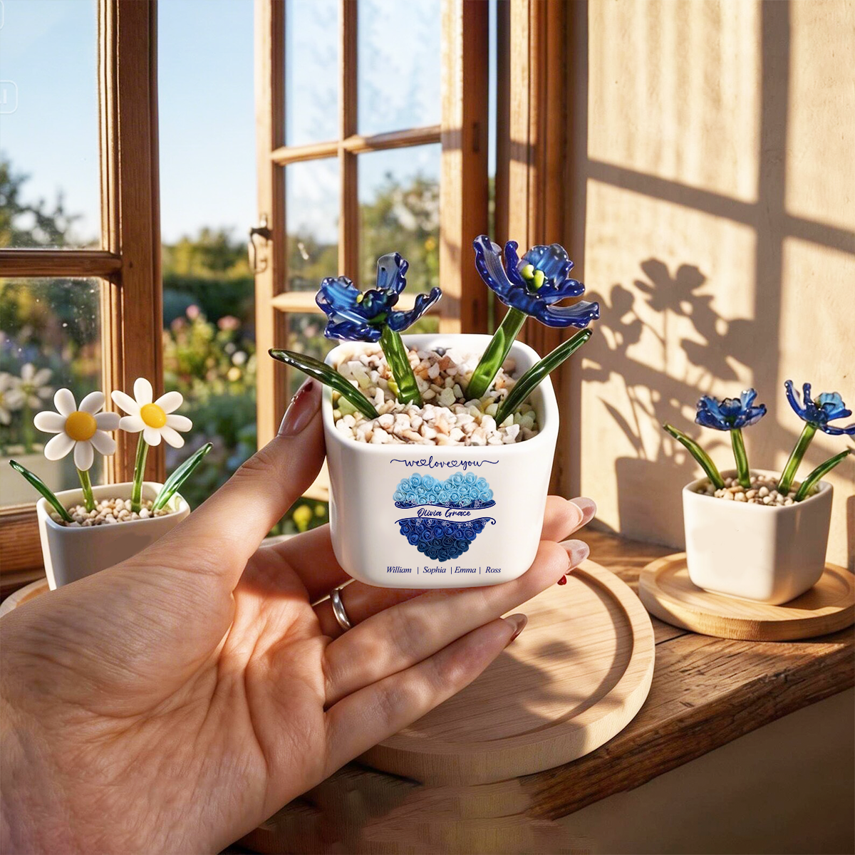We Love You - Personalized Glass Everlasting Flowers