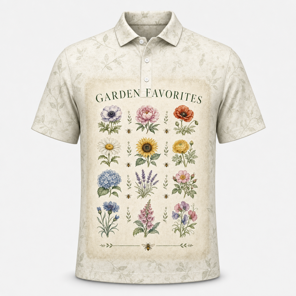 Garden Favorites Botanical Grid Polo - Polo shirt - All over printed 4a39a334-b1cb-41b8-af57-f232612e6d2b.png