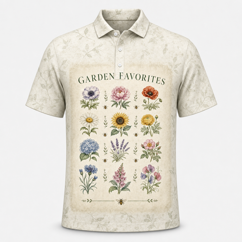 Garden Favorites Botanical Grid Polo - Polo shirt - All over printed 4a39a334-b1cb-41b8-af57-f232612e6d2b.png