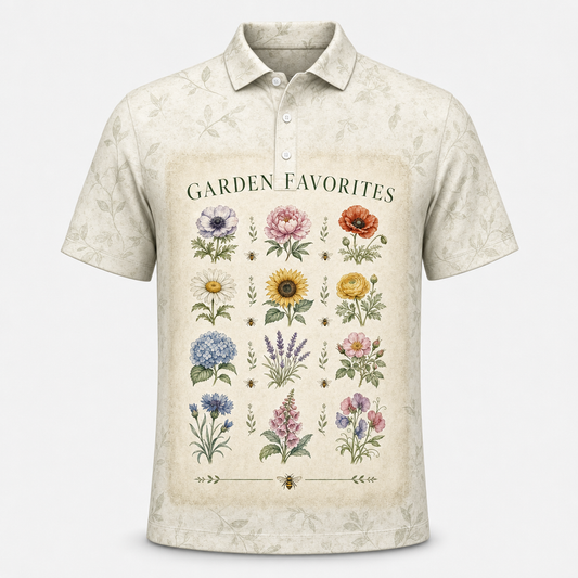 Garden Favorites Botanical Grid Polo - Polo shirt - All over printed 4a39a334-b1cb-41b8-af57-f232612e6d2b.png