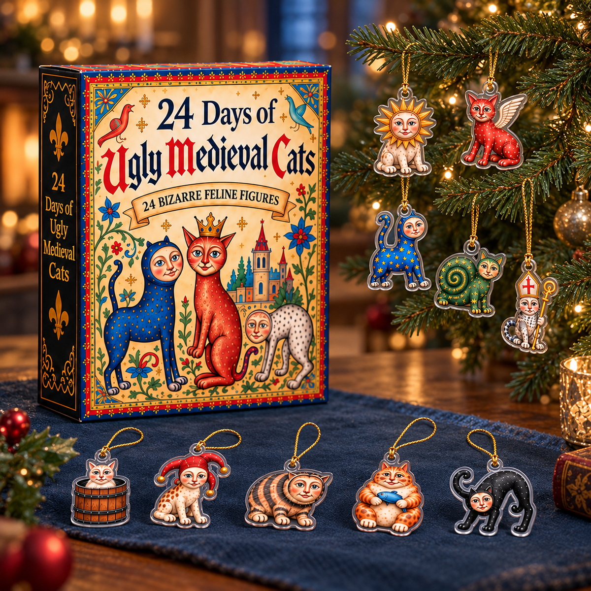 Ugly Medieval Cats Advent Calendar, 24-Day Christmas Countdown with Flat 2D Acrylic Cat Collectibles, Funny Christmas Gift for Cat Lovers 4a51b179-a7c2-4c7d-b412-59093b2b28f8-M-o-Trung-C-c-ng-charm-Gi-ng-sinh-1.png