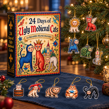 Ugly Medieval Cats Advent Calendar, 24-Day Christmas Countdown with Flat 2D Acrylic Cat Collectibles, Funny Christmas Gift for Cat Lovers 4a51b179-a7c2-4c7d-b412-59093b2b28f8-M-o-Trung-C-c-ng-charm-Gi-ng-sinh-1.png