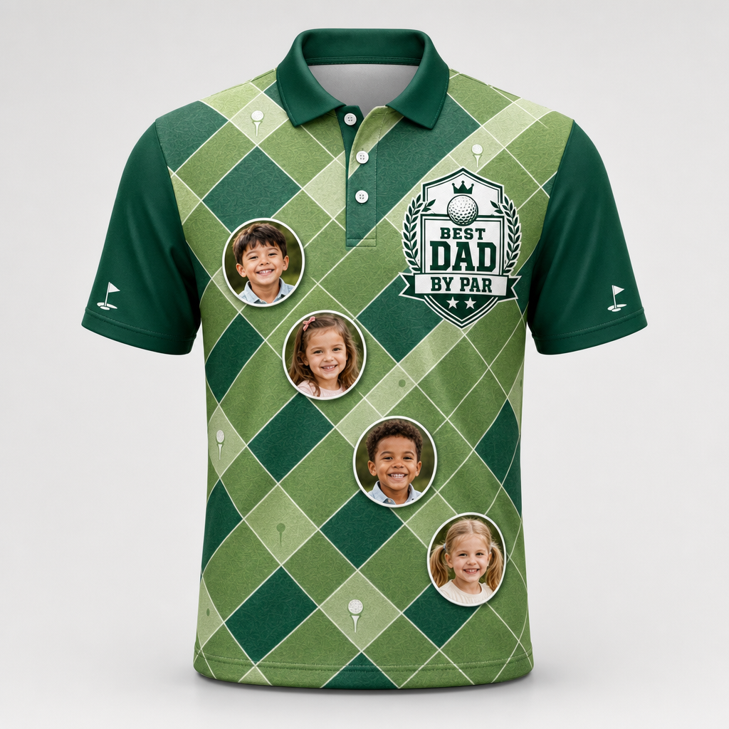Best Dad By Par Photo Polo - Hero