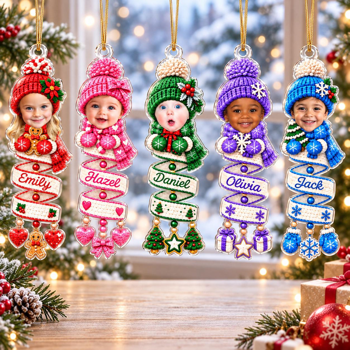 Personalized Baby Face Photo Spiral Ornament, Custom Name Snowman Acrylic Ornament, 2D Flat Faux Spiral Christmas Tree Decor, Christmas Gift 4b91fa8f-2c48-4ae0-b5a5-400cb6afdad5-6.jpg