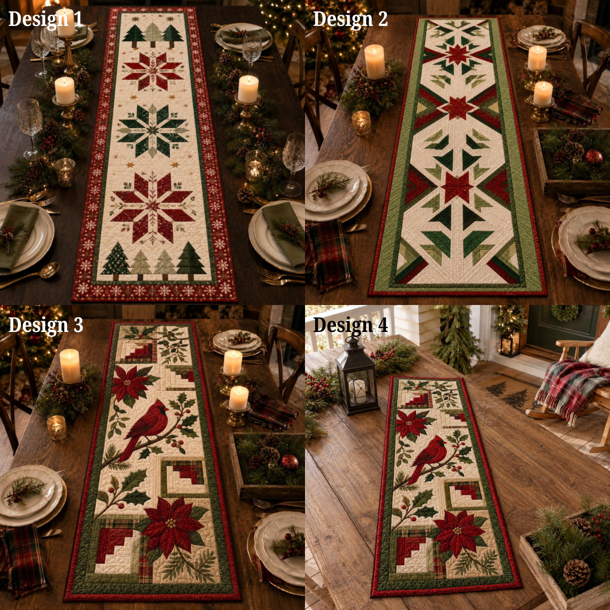 Christmas Quilted Table Runner, Traditional Red Green Holiday Table Decor, Holiday Winter Dining Table Decor, Festive Farmhouse Xmas Decor 4c69c380-da68-4097-9dbe-b72814572a2e-6.png